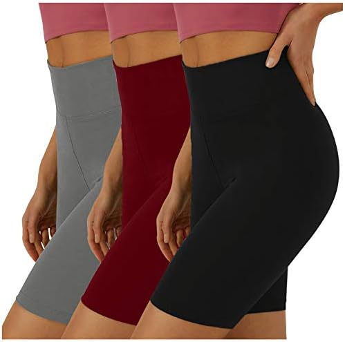 3 парчиња атлетски шорцеви за тинејџери за белица за задници на задникот жени со висока половината јога на отворено трчање атлетски