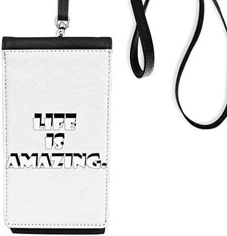 Lifeивотот е неверојатен уметнички деко подарок моден телефон паричник чанта што виси мобилна торбичка црн џеб