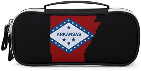 Државно знаме на Арканзас ПУ, кожено молив Пенка за молив, Организатор за патувања, чанти за чанти за чанти за канцеларија