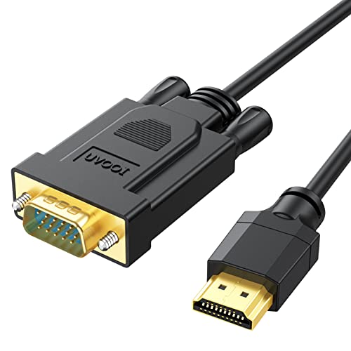 UVOOI HDMI до VGA кабел 6 стапки, HDMI до VGA адаптер за видео кабел за монитор компатибилен со компјутер, лаптоп, проектор,