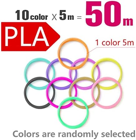 Mseuro 5m x 20/10 бои PLA филамента материјали за нишки за пенкало за 3D печатење на нишки пластични потрошувачи на потрошувачи на потрошувачи,