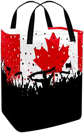 Капотофу Перење Попречува Со Рачка, Партија Толпата На Канадското Знаме Склоплива Голема Корпа За Складирање Памук За Облека