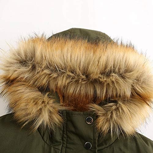 Абосер зимски топли палта за жени со капи, дебела облечена во паркинг јакна, руно преголем палто плус големина puffer down