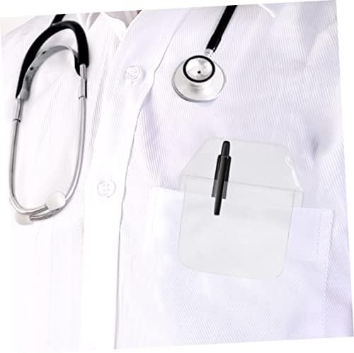 ОПЕРИТИККС 8 ПЦС канцеларија ПВЦ кошула Транспарентна џебна болничка торбичка за протекување на протекување на училишна трапезоидна торба палта