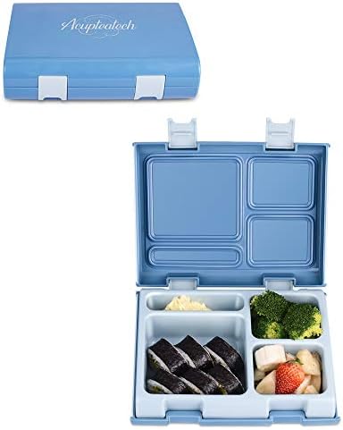 Bento Box Box Box за деца возрасни, 1200ml поголеми контејнери со изобилство, издржлив контејнер за храна со 4 одделенија, БПА бесплатно, погодни