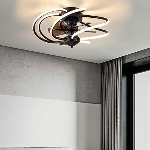 Пакфан креативен кафез вентилатор тавански ламба Индустриски американски тавански вентилатор светла со затворен невидлив вентилатор, LED