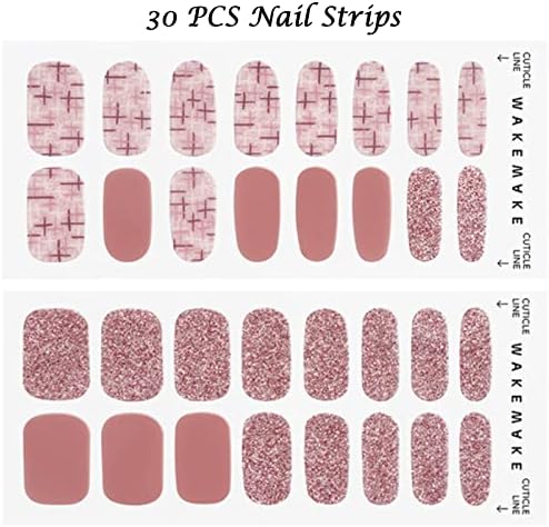 Wakemake 30 парчиња налепници за налепници на ноктите за нокти