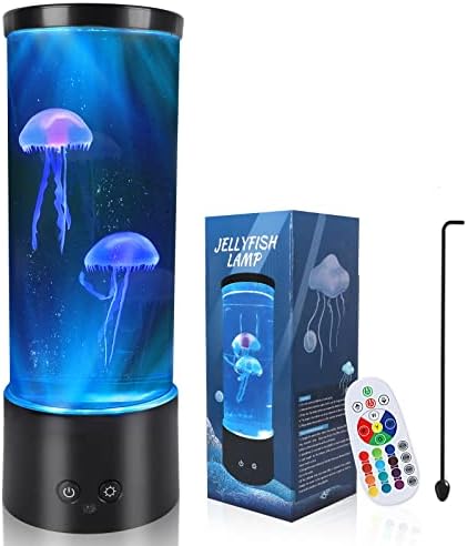 Pinpon медуза лава ламба, LED медуза ламба надградена 12 боја со далечински управувач Аквариум расположение светло, за домашни канцелариски