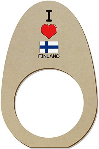 Азиеда 5 x 'ја сакам Финска' дрвени салфетки/држачи