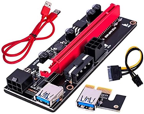 Конектори PCI -E PCIE Riser 009 Express 1x 4x 8x 16x Extender PCI E Riser USB 009S GPU Dual 6PIN адаптер картичка SATA 15Pin за BTC Miner -