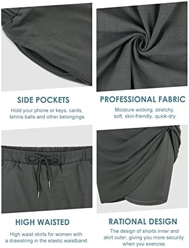 Комореби Скортс здолништа за жени колено должина тенис голф здолништа Атлетски обични здолништа за половината со џебови со џебови