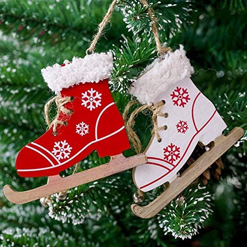 Декорации за новогодишни елки, чевли за уметничко лизгање, приврзоци за орнамент, украсен украс за украси, удобно и еколошки корисни