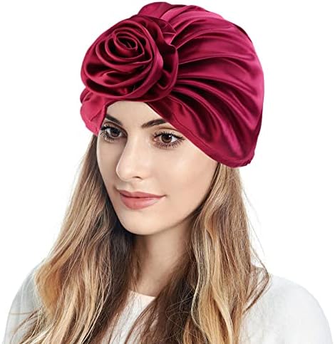 Класични женски стрии Турбански капи од пред-плетен цветна обвивка за рак на рак со капа со еластична лента цврста