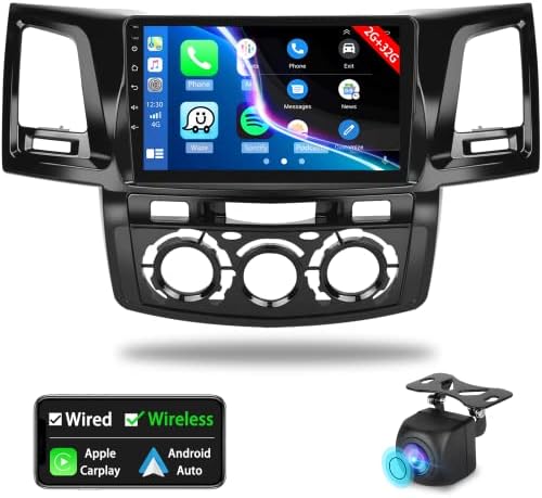 За Toyota HiLux 2005-2014 Автомобил Стерео Со Carplay Android Auto 9 инчен Екран НА Допир 2GB+32GB Андроид Радио Поддршка GPS WiFi SWC RCA