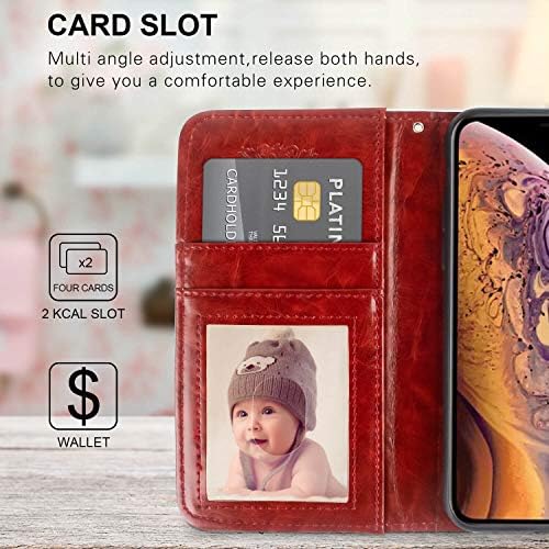 Случајот со сини џеб Shencang Погоден за iPhone X/XS Шарен вселенски човек ZX082 CASH & ID, држач за картички за картички за паричник,