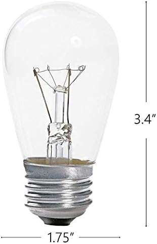 ЈИ Осветлување-Пакет од 25, 11w S14 Затемнета Транспарентна Килибарна Сијалица Со Е26 Основа За Знак, Надворешни Светилки За Замена