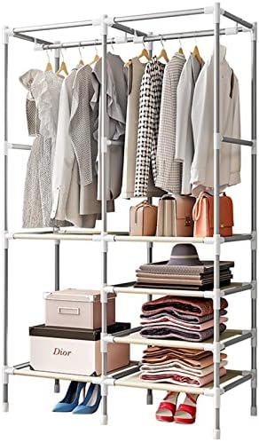 Ендански метални куки за висина решетката за палто стоејќи минималистичко место заштеда на облека за сушење на облека бела дизајн