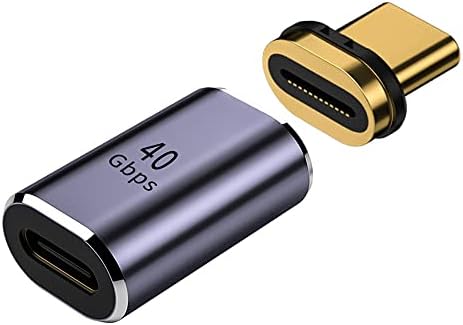 Адаптер за магнетски USB C 40Gbps, USB4 магнетски адаптер, трансфер на податоци од 40Gbps, брзо полнење PD100W, 8K@60Hz, компатибилен со