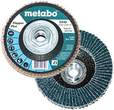 Метабо 629475000 6 x 5/8 - 11 флапер плус абразиви размавта дискови 60 решетки, 5 пакувања