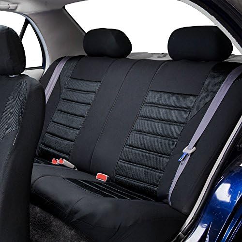 FH Group Automotive Car Seat Seat Covers Full Set Premium 3D Air Mesh Black Seat Covers, Airbag компатибилни и поделени клупи за