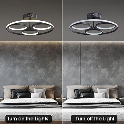 Полу -светло светло за монтирање на таванот 40W LED тавански тела за светло, модерна таванска ламба затемнета далечинска контрола