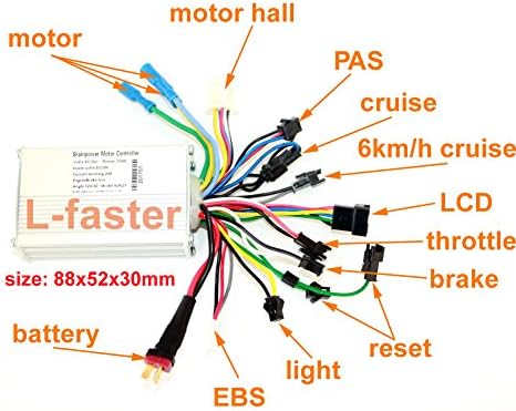 L-побрз Електричен ВЕЛОСИПЕД LCD Дисплеј со Индикатор За Брзина На Моторниот Контролер Индикатор ЗА Брзина НА Моторот 250w / 350W Е-Велосипед