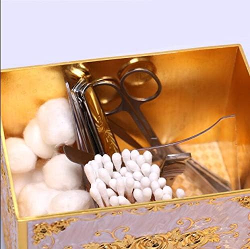 Анкус Европа плоштад метал кутија за складирање шминка организатор памук размена кутија памук брис диспензерот за маса сале
