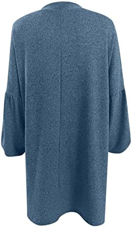 Кардиган за жени плус големина цврста боја блуза врвови модни долги ракави лабава лесна предна отворена кошула шал палто