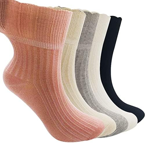 Jinинбо одлични женски лабави памучни чорапи со дијабетични глуждови за жени со големина 7-9-11