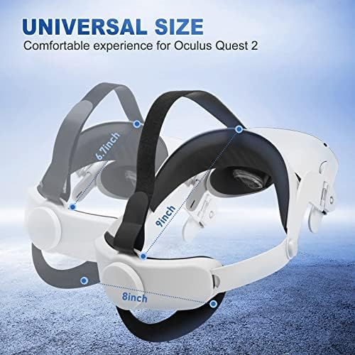 Прилагодлива лента за прилагодување на главата на суперусот компатибилен со Oculus Quest 2, Замена за елитната лента за потрага, намалете го притисокот на лицето, удобен