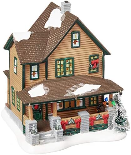 Одделение 56 Снежно село млечни кралица осветлена зграда и Божиќна приказна село Ралфис куќа осветлена зграда