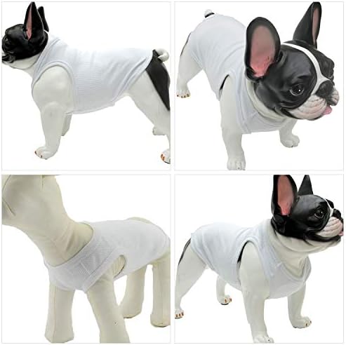 Lovelonglong 2019 летна облека за домашни миленици, облека за кучиња празни маици ребрести резервоари Топ конец елек за големи средни мали кучиња памук бело l