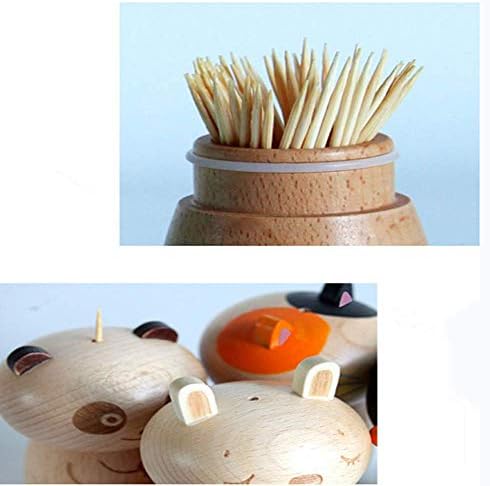 Xinkuo дрвен држач за чепкалка за заби, симпатичен панда дизајн за заби за чепкалка за заби декоративно за додатоци за кујна или забави