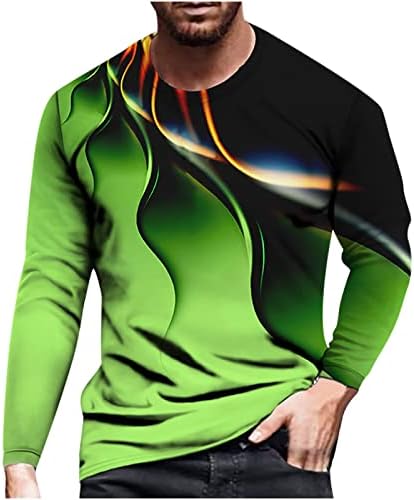 Дизајнерски маици за мажи 3Д кул дигитално печатење тркалезниот врат долг/краток ракав пулвер спортски блуза удобна мета врвови