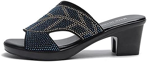 Папучи за куќи за жени чевли се лизгаат со дијамантски потпетици бури модни женски рекреации за лежење обични папучи, облечени сандали од