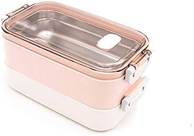 Слатиом од не'рѓосувачки челик кутија за ручек со двојно слој бенто кутија еко-пријателска контејнер за храна за детски училишни пикник микробранови