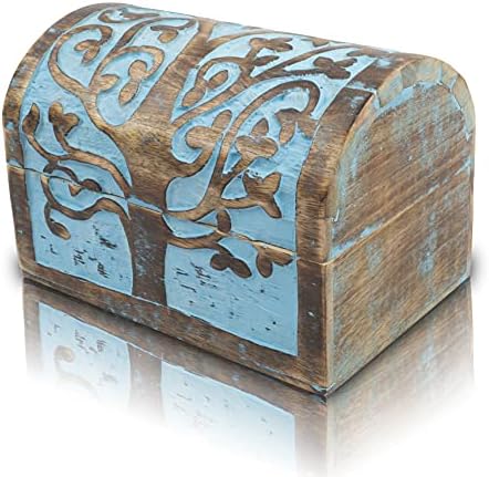 Одлични Идеи За Роденденски Подароци Рачно Изработена Декоративна Дрвена Кутија За Накит Со Резби Од Дрво На Животот Организатор На Накит