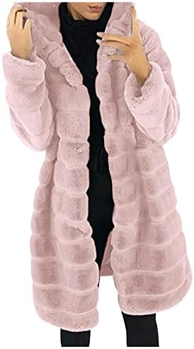 Foviguo Puffer Coat Womenените, јакна со долг ракав за жени за жени обичен парк Зимски Jeanан лабав цврст елек