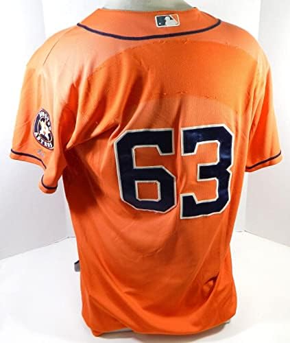 2013-19 Хјустон Астрос 63 Игра Користена табла со име на портокал Jerseyерси Отстранета 48 DP25532 - Игра користена МЛБ дресови