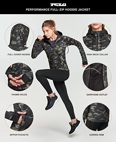 TSLA Women'sенски целосен патент за тренингот, јакни со активен патека со долги ракави, лесна јога атлетска јакна