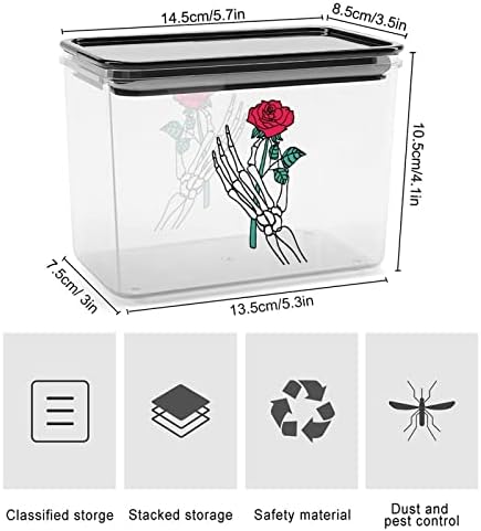 Роза Цвет Во Скелет Рачен Сад За Складирање Храна Пластични Јасни Кутии За Складирање Со Капак За Заптивка
