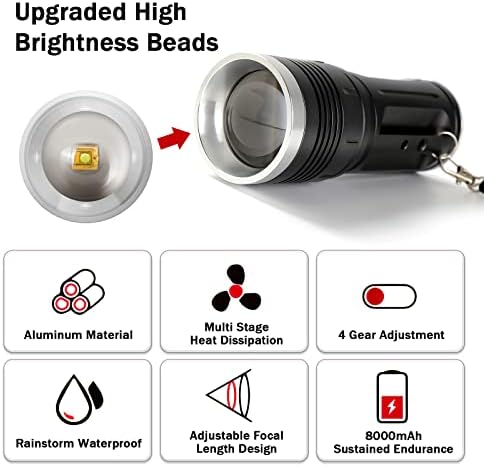 Фенерски светла Boajuna LED High Lumens Rechargeable: 3000 лумен супер светла фенерче, светло за блиц со висока напојување со 5 режими,