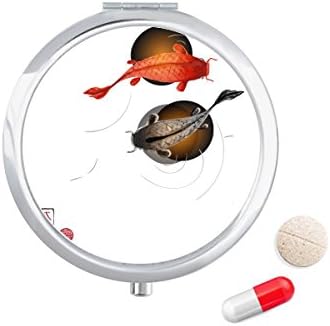 Традиција Кинески Риби Среќа Пилула Случај Џеб Медицина Кутија За Складирање Контејнер Диспензерот