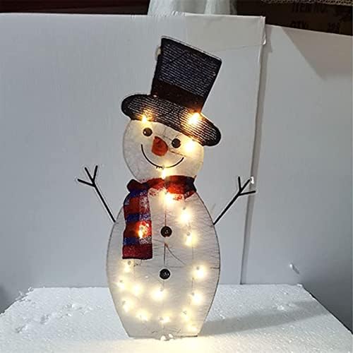 2022 Божиќно осветлување Снежен човек на отворено во дворот на двор 20 светла претходно осветлена снежна дома со батерија осветлување