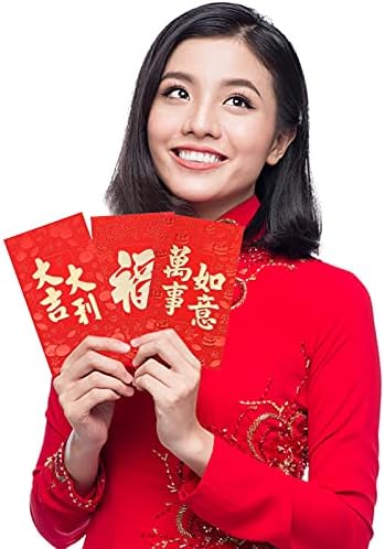 ТЕНДИКОКО 30 парчиња Деликатна Кинеска Тема Новогодишни Црвени Пликови Уникатни Црвени Пакети