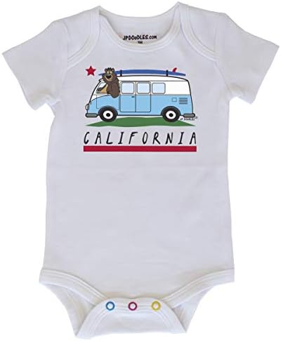 ЈП Дудлс Калифорнија државно знаме мечка со тела, големини на новороденче до дете на дете