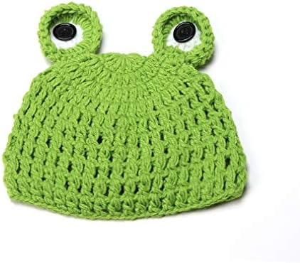 Бебе жаба капа од гравче, новороденче, жаба, плетена хауба, зелена капаче jbc62