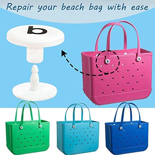 Замена на заменките за торба со Богг, 10 пакети големи копчиња за замена на торби за плажа, ленти за торбички со точки стандардни и преголеми