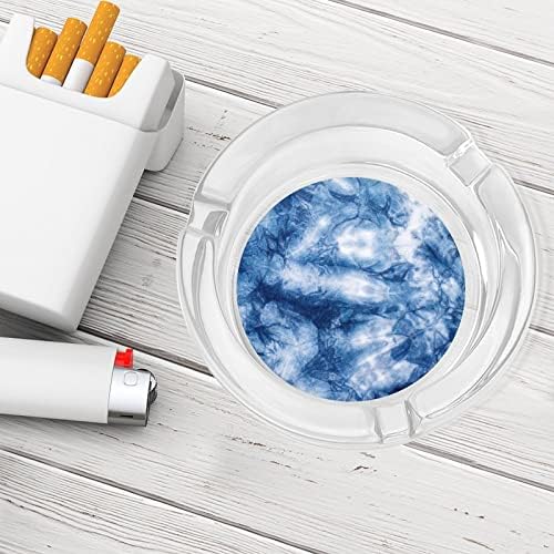 Сина индиго -вратоврска боја стакло пушење пепелник цигари цигари тркалезни држачи за фиока за пепел за затворен простор на отворено