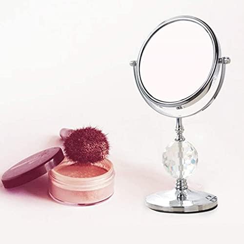 Козметичко огледало шминка суета огледало Десктоп двострана убавина Огледало за зголемување Козметичко огледало 360 ° вртење на бања огледало мало огледало